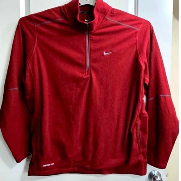 Nike Therma-Fit Red Quarter Zip Pullover Men’s Size L - Picture 1 of 9